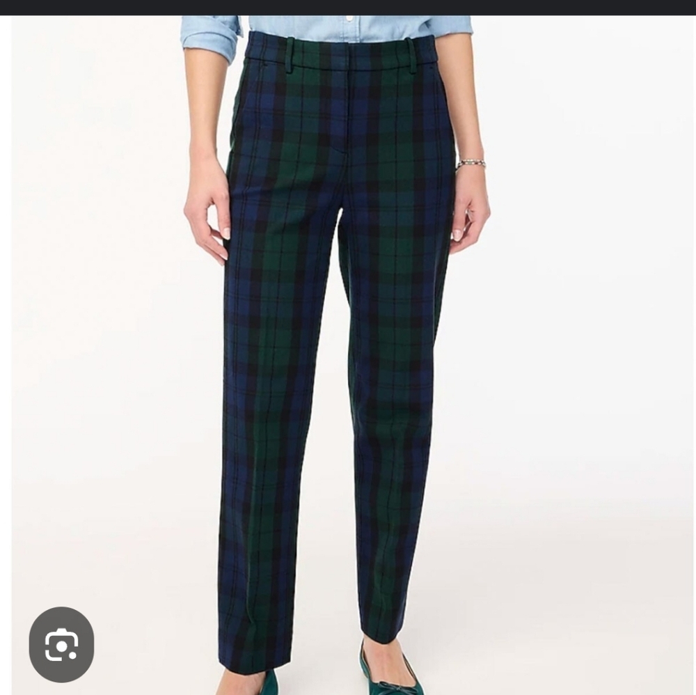 J.Crew Kallie Green/Blue Plaid Tartan womens size 12 pants